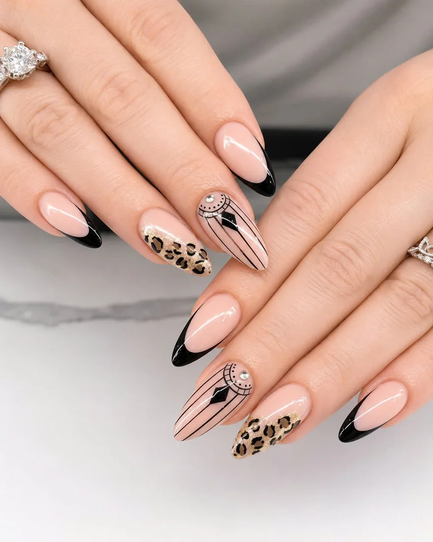 White blue floral French tip nail art Hamburg NY