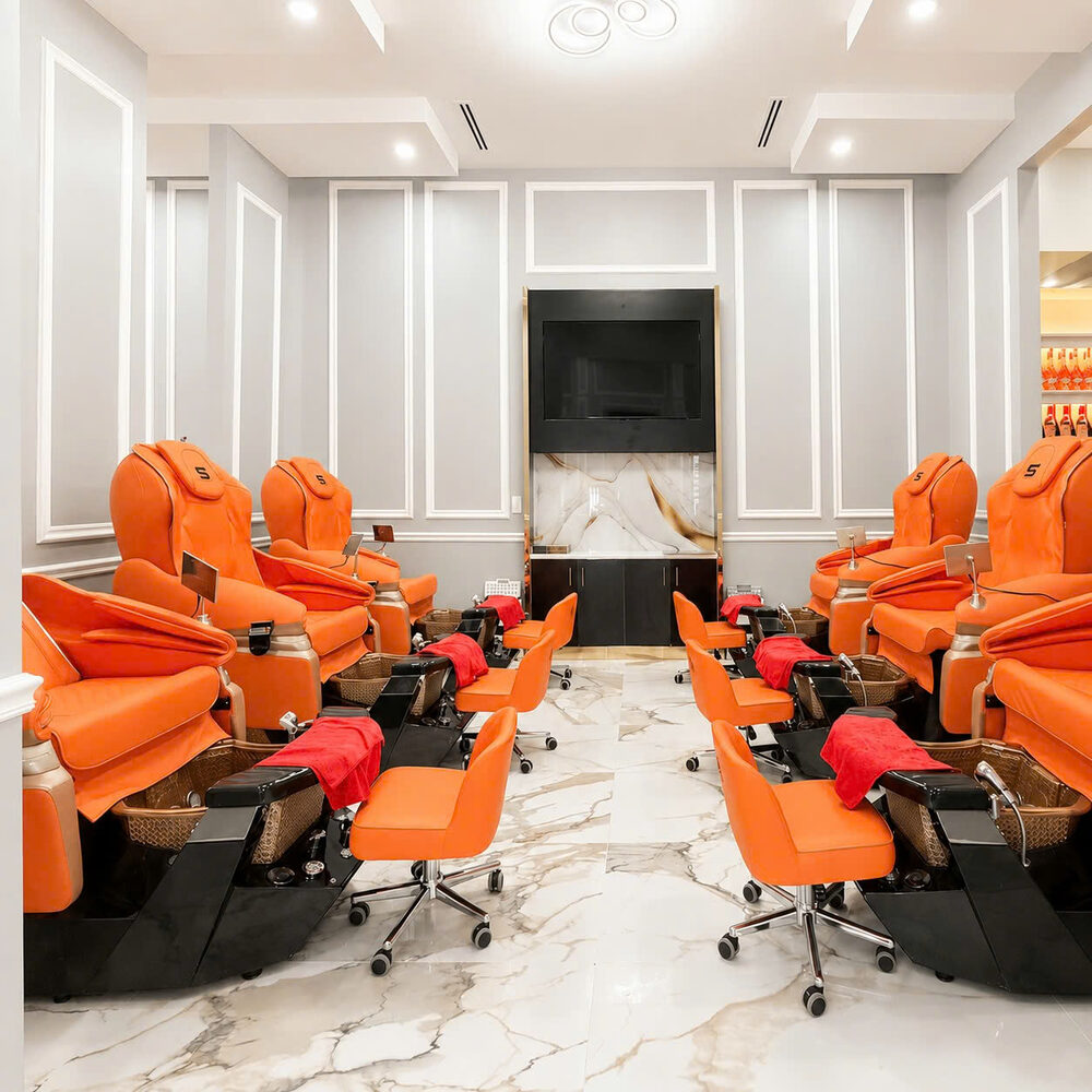 Premium pedicure spa chairs at Perfection Nail Spa VI